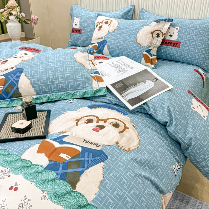 91家纺网 家纺一手货源 找家纺 木易家居 2026新款100%全棉纯棉加厚四件套（礼盒包装）（提供买家秀） 凯宝-蓝