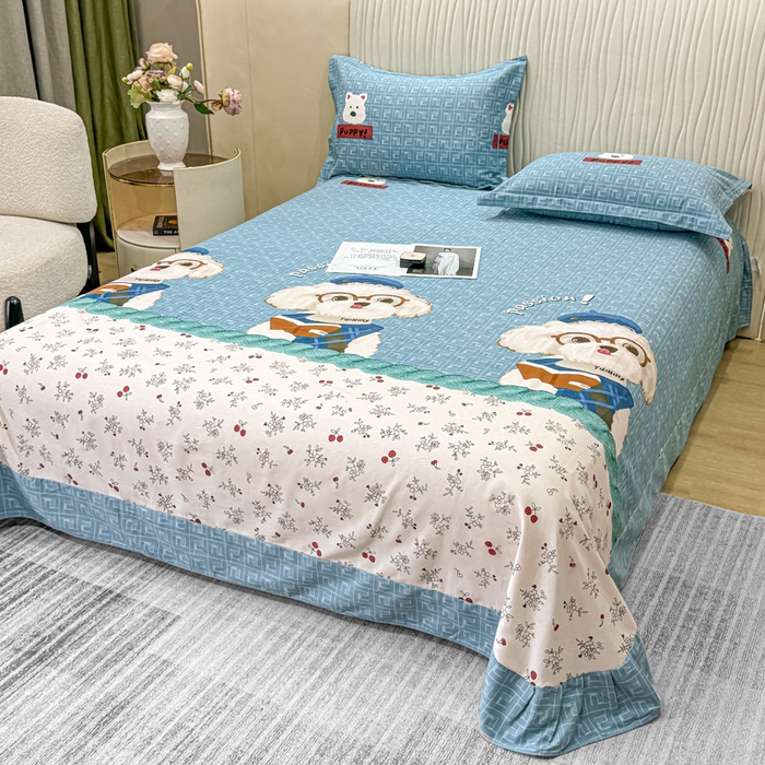 91家纺网 家纺一手货源 找家纺 木易家居 2026新款100%全棉纯棉加厚四件套（礼盒包装）（提供买家秀） 凯宝-蓝