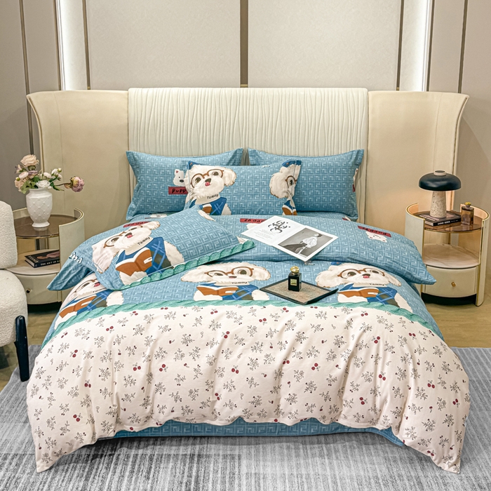 木易家居 2026新款100%全棉纯棉加厚四件套（礼盒包装）（提供买家秀） 凯宝-蓝