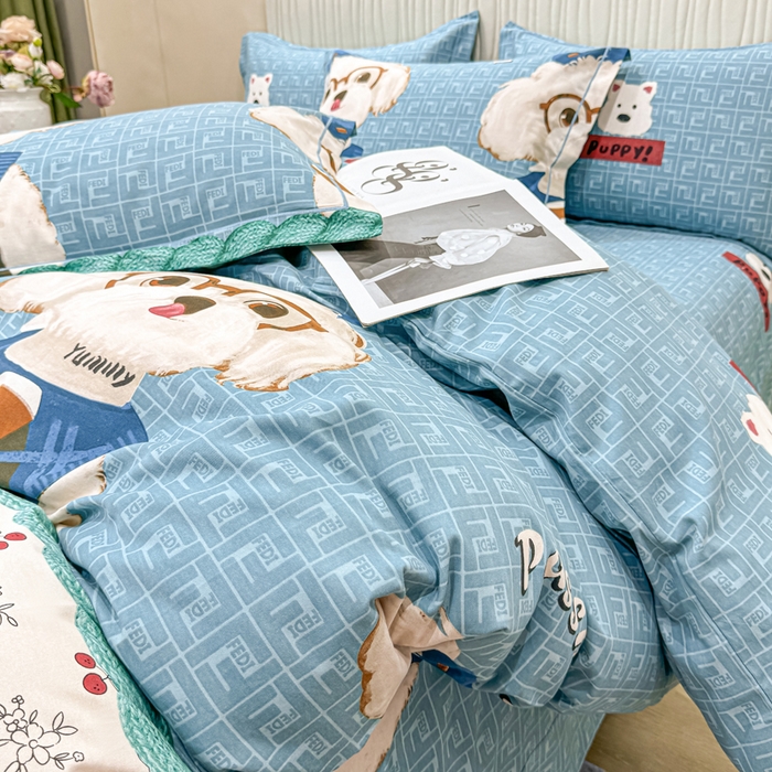 91家纺网 家纺一手货源 找家纺 木易家居 2026新款100%全棉纯棉加厚四件套（礼盒包装）（提供买家秀） 凯宝-蓝