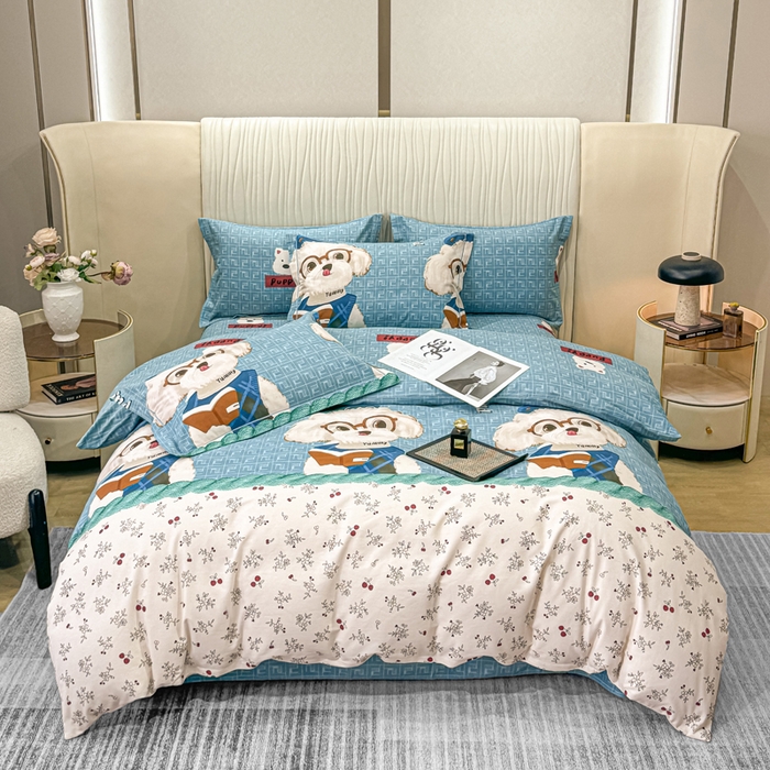 91家纺网 家纺一手货源 找家纺 木易家居 2026新款100%全棉纯棉加厚四件套（礼盒包装）（提供买家秀） 凯宝-蓝