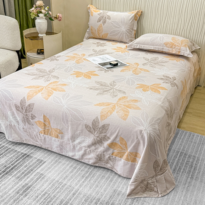 91家纺网 家纺一手货源 找家纺 木易家居 2026新款100%全棉纯棉加厚四件套（礼盒包装）（提供买家秀） 香山红叶-咖