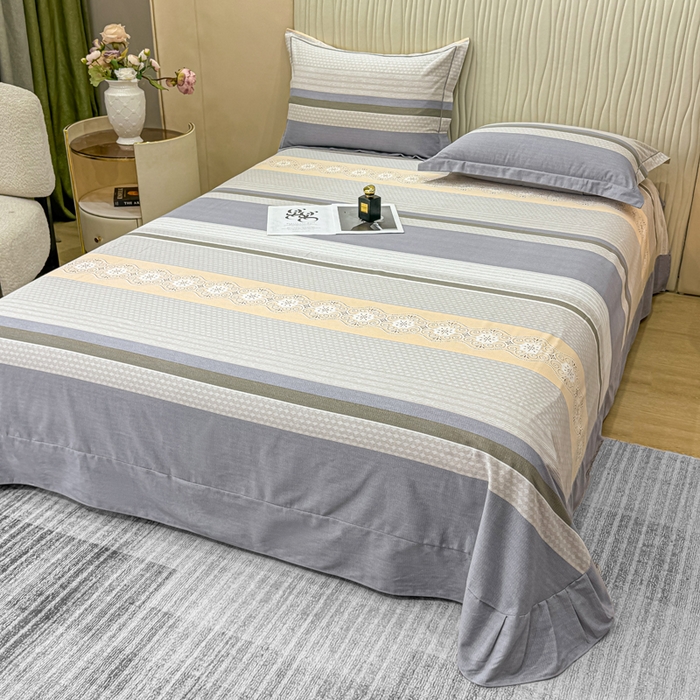 91家纺网 家纺一手货源 找家纺 木易家居 2026新款100%全棉纯棉加厚四件套（礼盒包装）（提供买家秀） 肖邦-灰