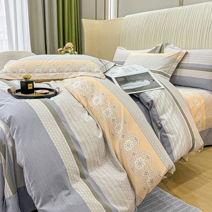 91家纺网 家纺一手货源 找家纺 木易家居 2026新款100%全棉纯棉加厚四件套（礼盒包装）（提供买家秀） 肖邦-灰