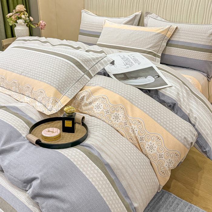 91家纺网 家纺一手货源 找家纺 木易家居 2026新款100%全棉纯棉加厚四件套（礼盒包装）（提供买家秀） 肖邦-灰