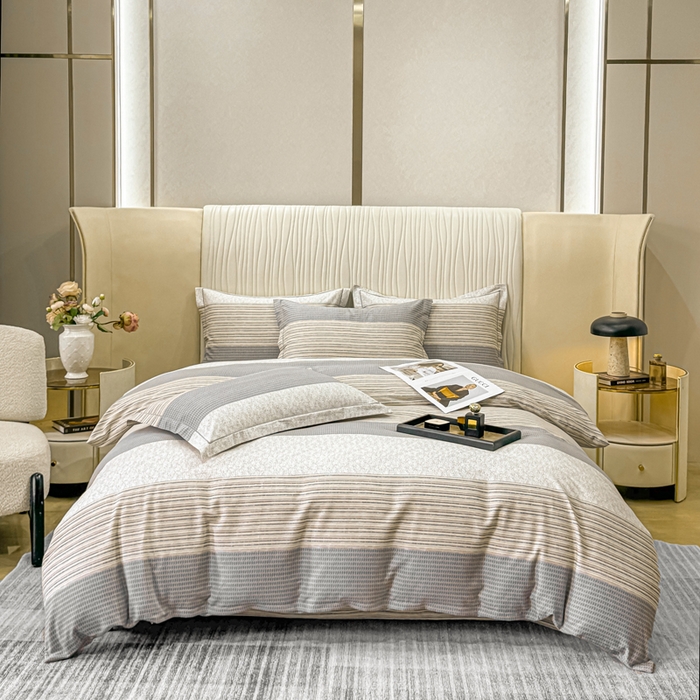 91家纺网 家纺一手货源 找家纺 木易家居 2026新款100%全棉纯棉加厚四件套（礼盒包装）（提供买家秀） 亚马逊-灰