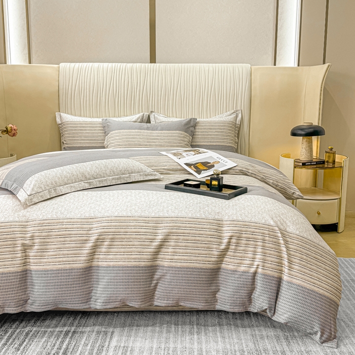 91家纺网 家纺一手货源 找家纺 木易家居 2026新款100%全棉纯棉加厚四件套（礼盒包装）（提供买家秀） 亚马逊-灰