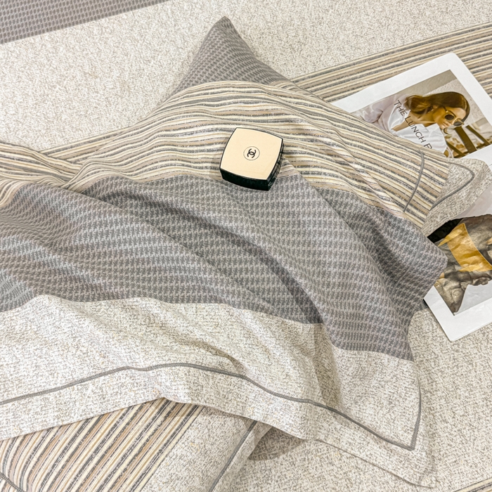 91家纺网 家纺一手货源 找家纺 木易家居 2026新款100%全棉纯棉加厚四件套（礼盒包装）（提供买家秀） 亚马逊-灰