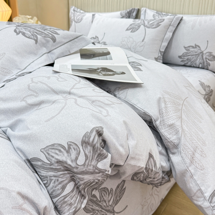 91家纺网 家纺一手货源 找家纺 木易家居 2026新款100%全棉纯棉加厚四件套（礼盒包装）（提供买家秀） 一叶知秋