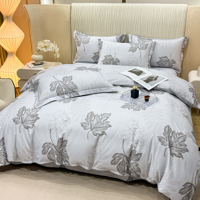 91家纺网 家纺一手货源 找家纺 木易家居 2026新款100%全棉纯棉加厚四件套（礼盒包装）（提供买家秀） 一叶知秋