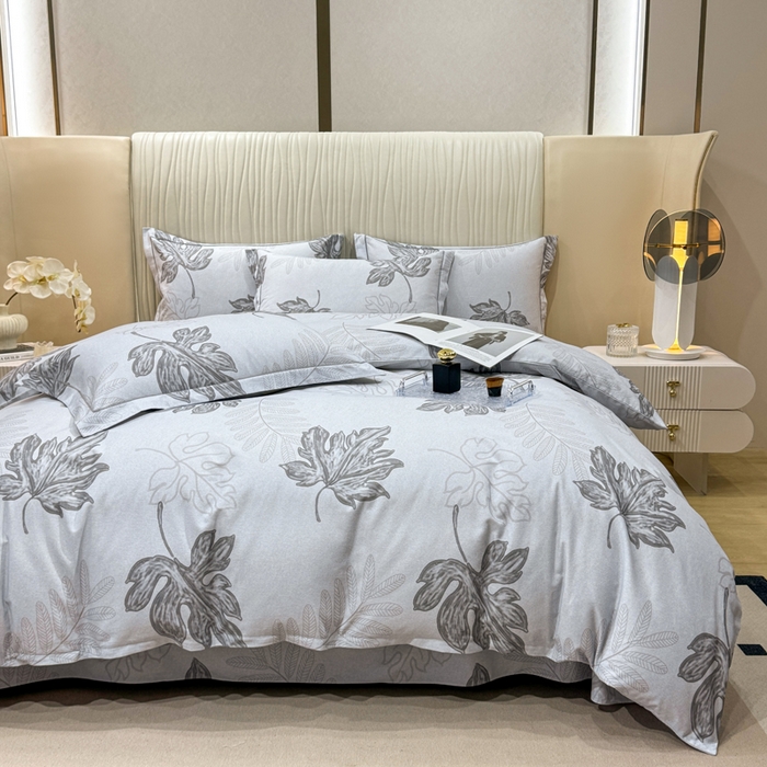 91家纺网 家纺一手货源 找家纺 木易家居 2026新款100%全棉纯棉加厚四件套（礼盒包装）（提供买家秀） 一叶知秋