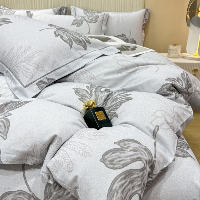 91家纺网 家纺一手货源 找家纺 木易家居 2026新款100%全棉纯棉加厚四件套（礼盒包装）（提供买家秀） 一叶知秋