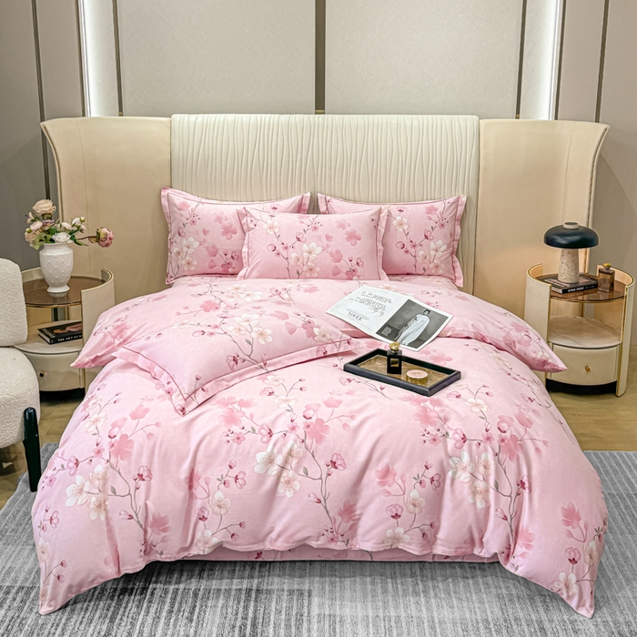 91家纺网 家纺一手货源 找家纺 木易家居 2026新款100%全棉纯棉加厚四件套（礼盒包装）（提供买家秀） 云雨轩-粉