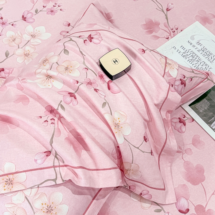 91家纺网 家纺一手货源 找家纺 木易家居 2026新款100%全棉纯棉加厚四件套（礼盒包装）（提供买家秀） 云雨轩-粉