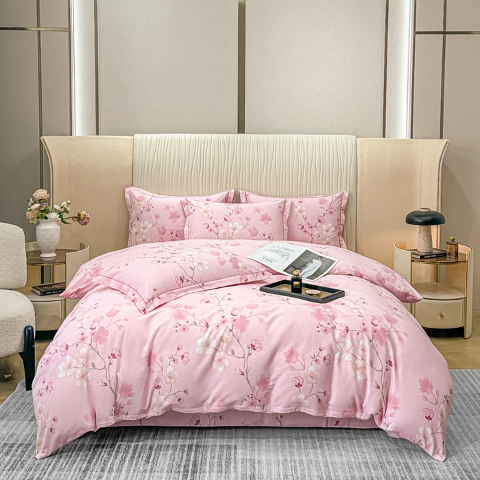 91家纺网 家纺一手货源 找家纺 木易家居 2026新款100%全棉纯棉加厚四件套（礼盒包装）（提供买家秀） 云雨轩-粉,云雨轩-粉