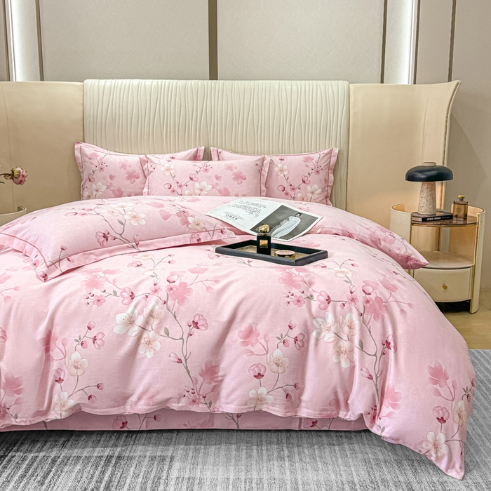 91家纺网 家纺一手货源 找家纺 木易家居 2026新款100%全棉纯棉加厚四件套（礼盒包装）（提供买家秀） 云雨轩-粉