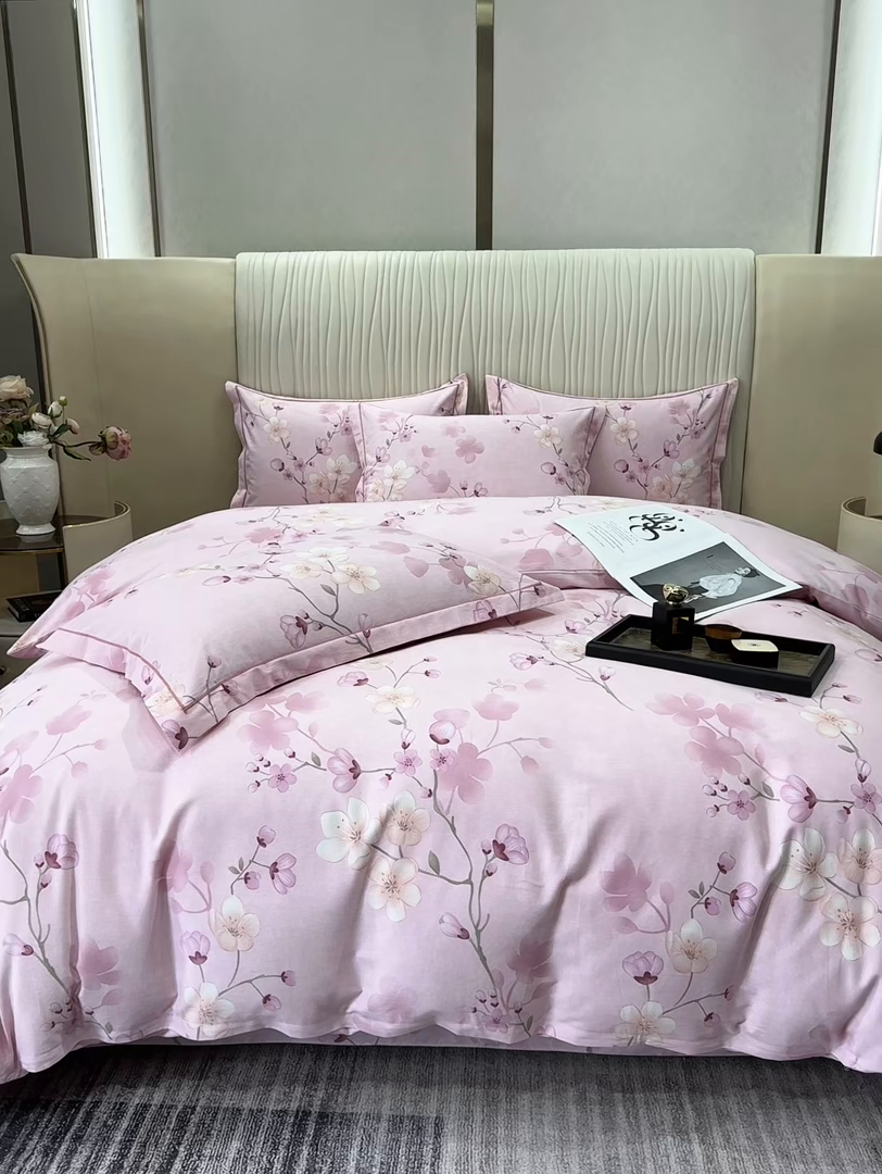 91家纺网 家纺一手货源 找家纺 木易家居 2026新款100%全棉纯棉加厚四件套（礼盒包装）（提供买家秀） 云雨轩-粉