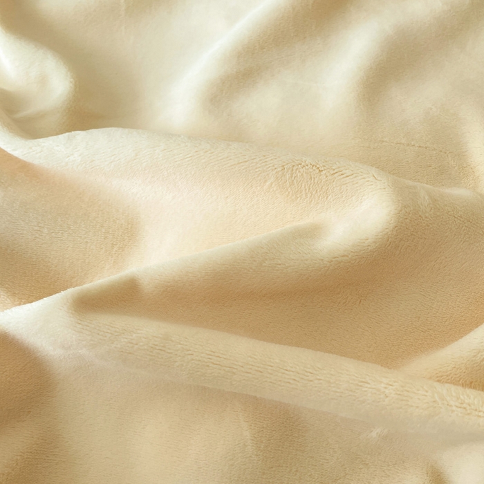 91家纺网 家纺一手货源 找家纺 顺兴家居 2025新款简约纯色双拼牛奶绒四件套（风格一） 奶昔黄