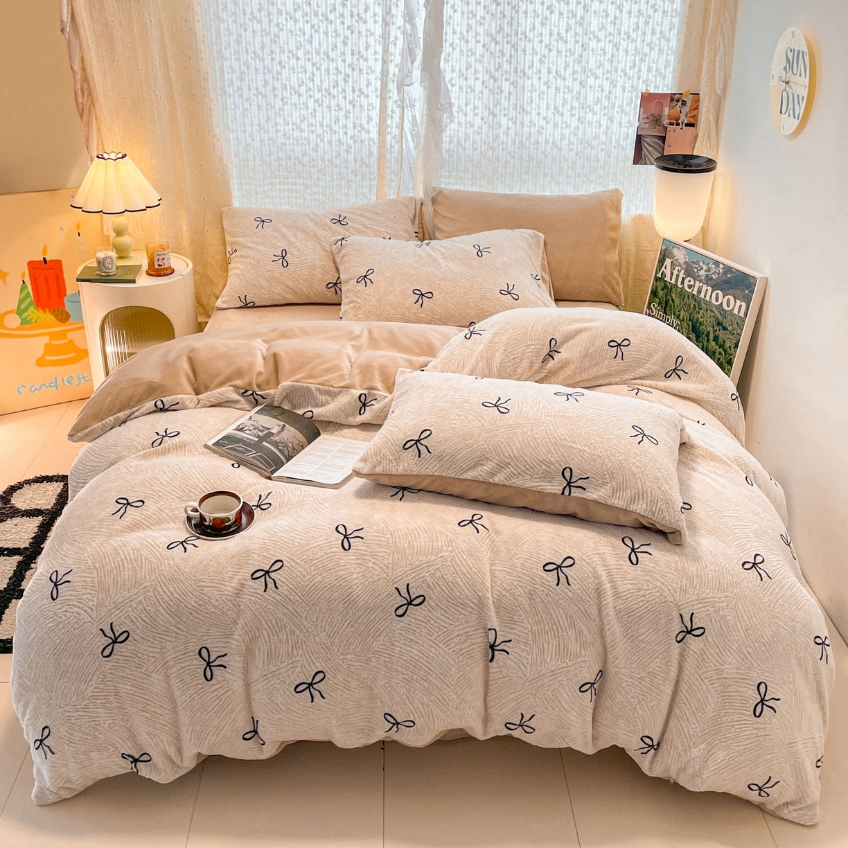 91家纺网 家纺一手货源 找家纺 （总）顺兴家居 2025新款高克重230克雕花牛奶绒四件套