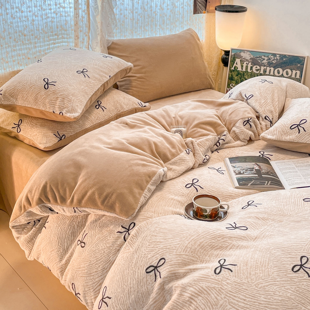 91家纺网 家纺一手货源 找家纺 （总）顺兴家居 2025新款高克重230克雕花牛奶绒四件套