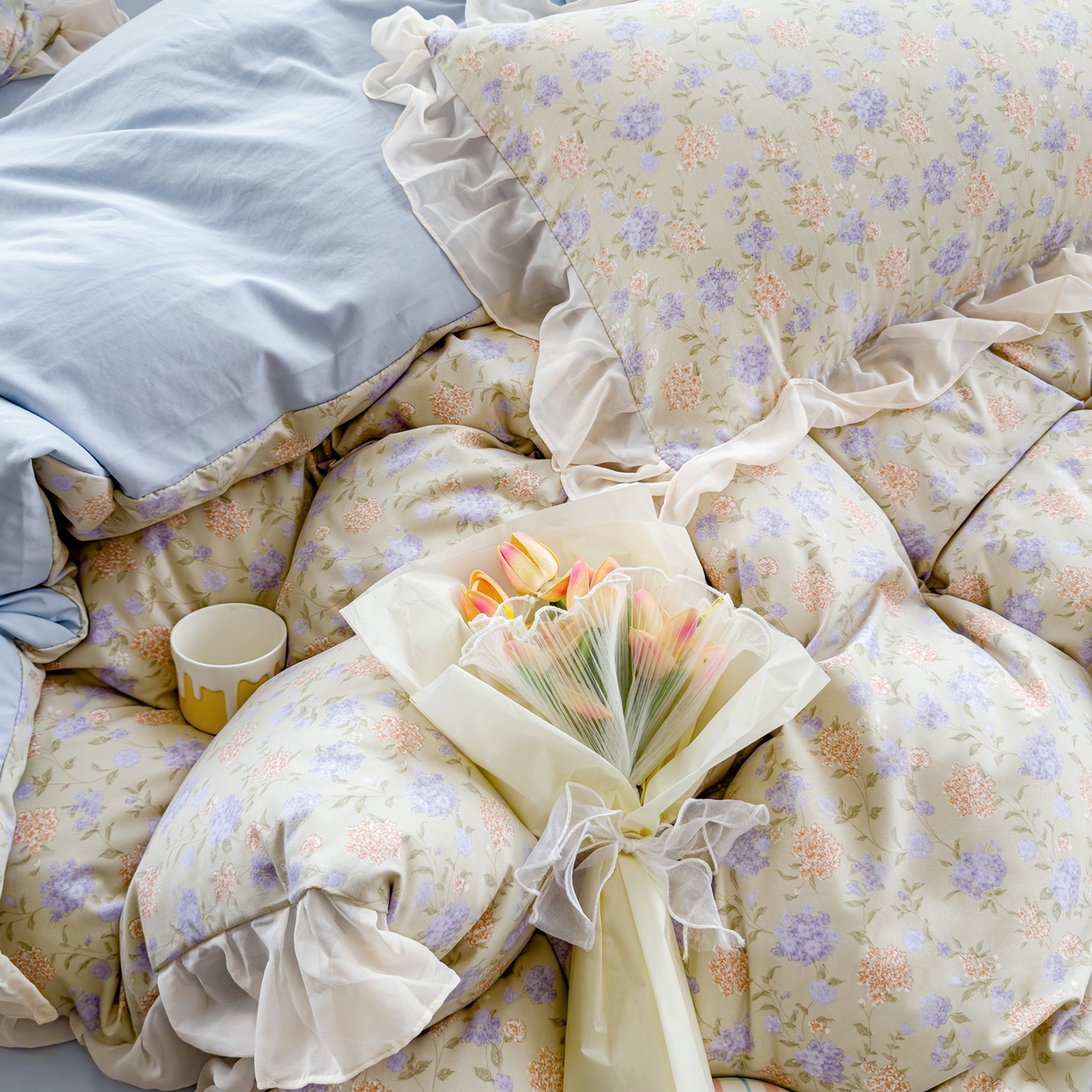 91家纺网 家纺一手货源 找家纺 （总）橘子家 2025新款云纱四件套