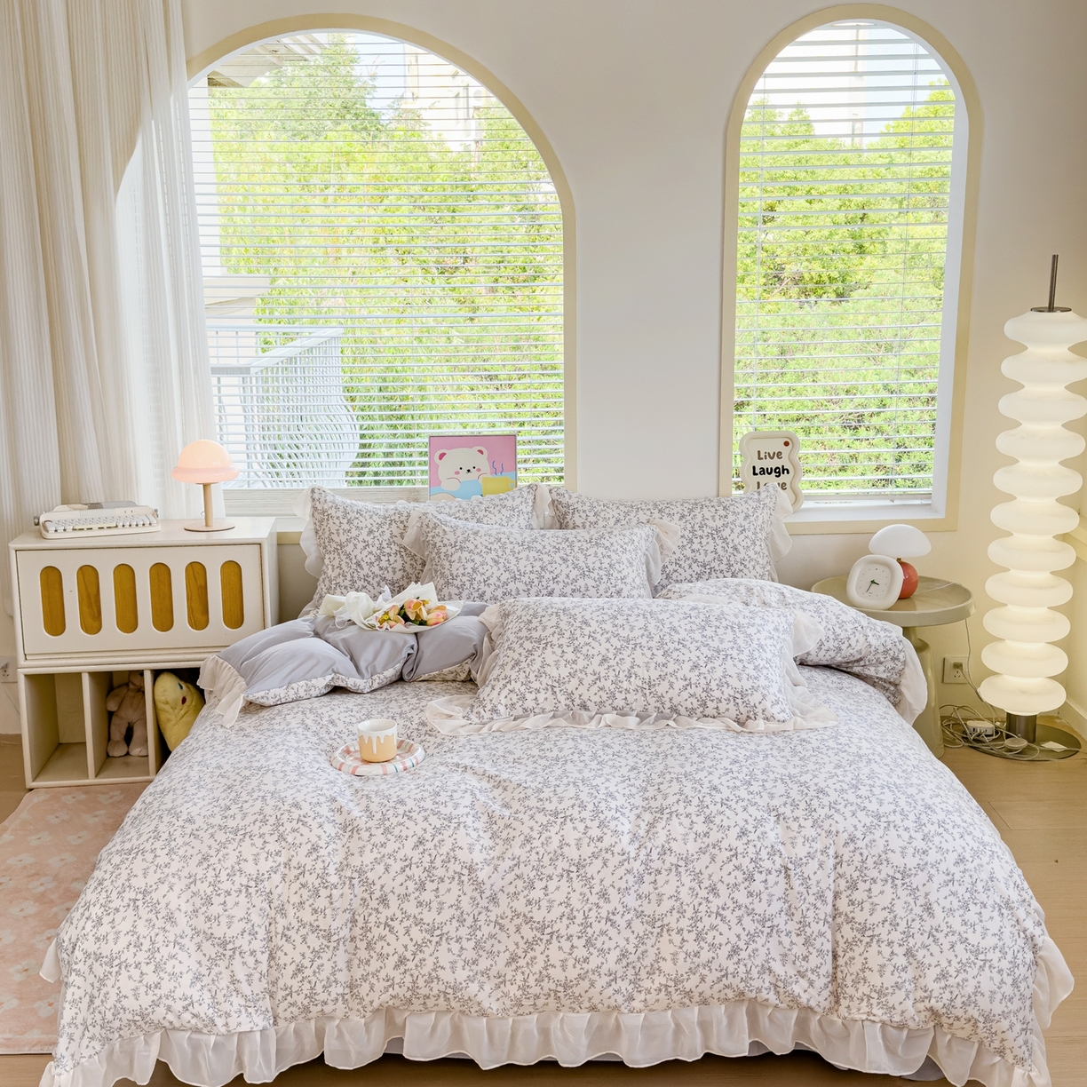 91家纺网 家纺一手货源 找家纺 橘子家 2025新款云纱四件套 芳草集