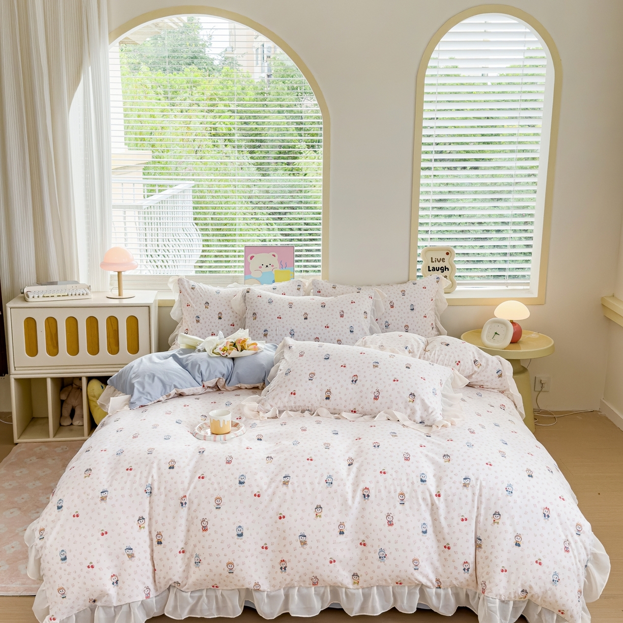 91家纺网 家纺一手货源 找家纺 橘子家 2025新款云纱四件套 拉布布