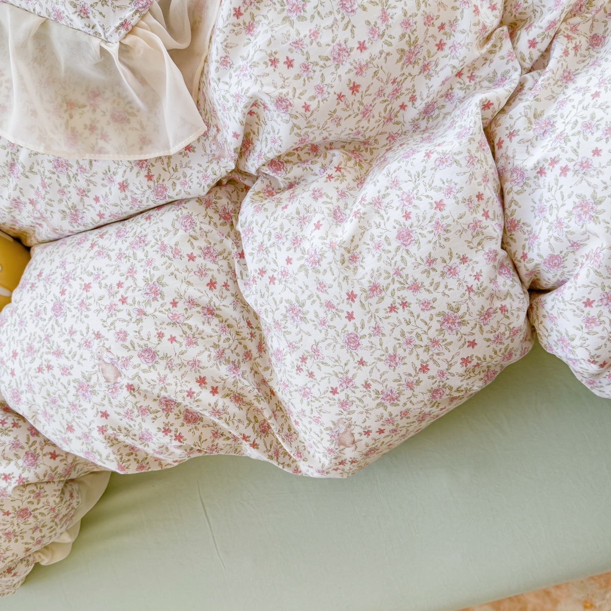 91家纺网 家纺一手货源 找家纺 橘子家 2025新款云纱四件套 兰亭序