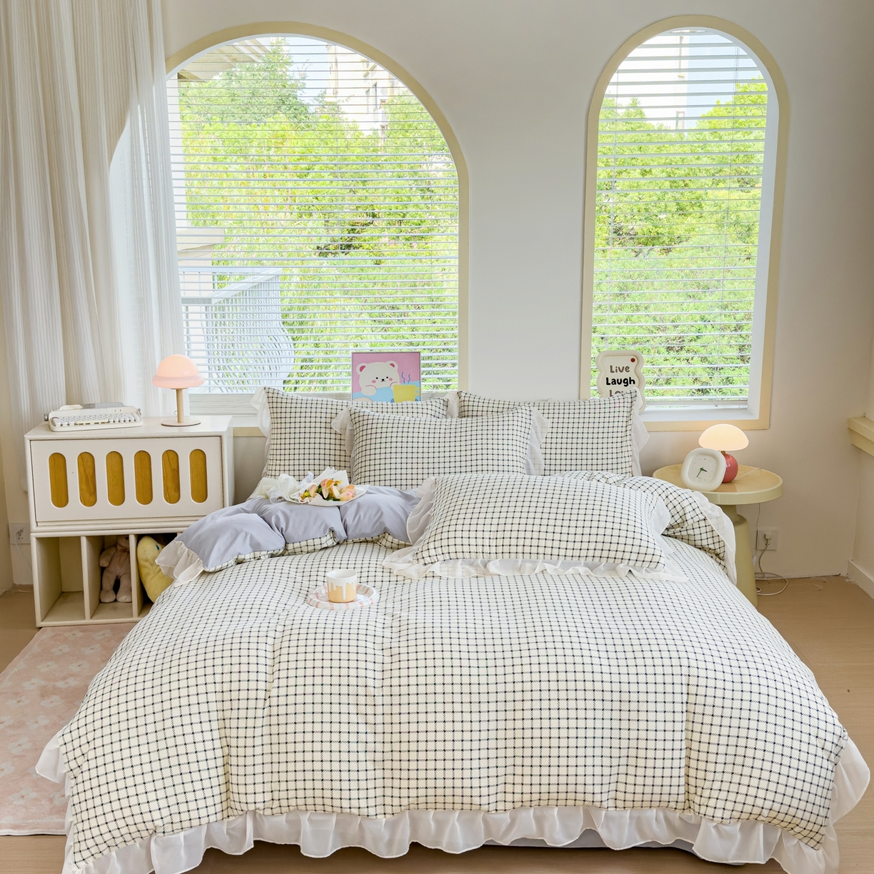 91家纺网 家纺一手货源 找家纺 橘子家 2025新款云纱四件套 米格