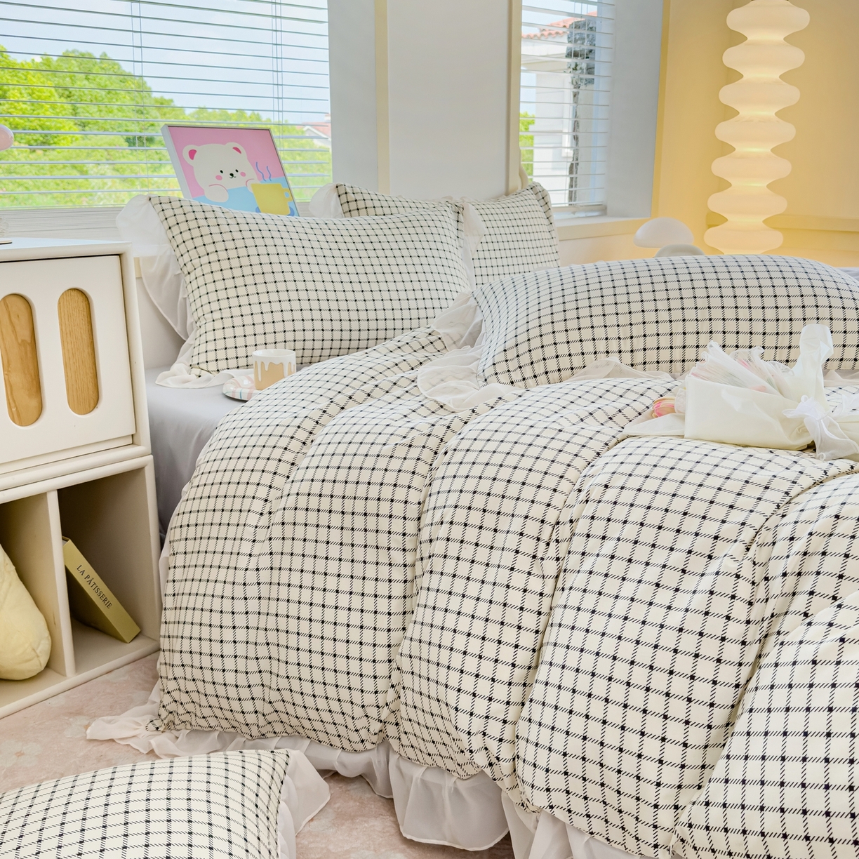 91家纺网 家纺一手货源 找家纺 橘子家 2025新款云纱四件套 米格