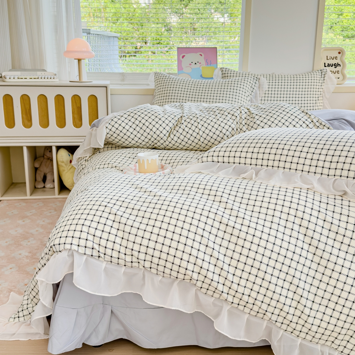 91家纺网 家纺一手货源 找家纺 橘子家 2025新款云纱四件套 米格