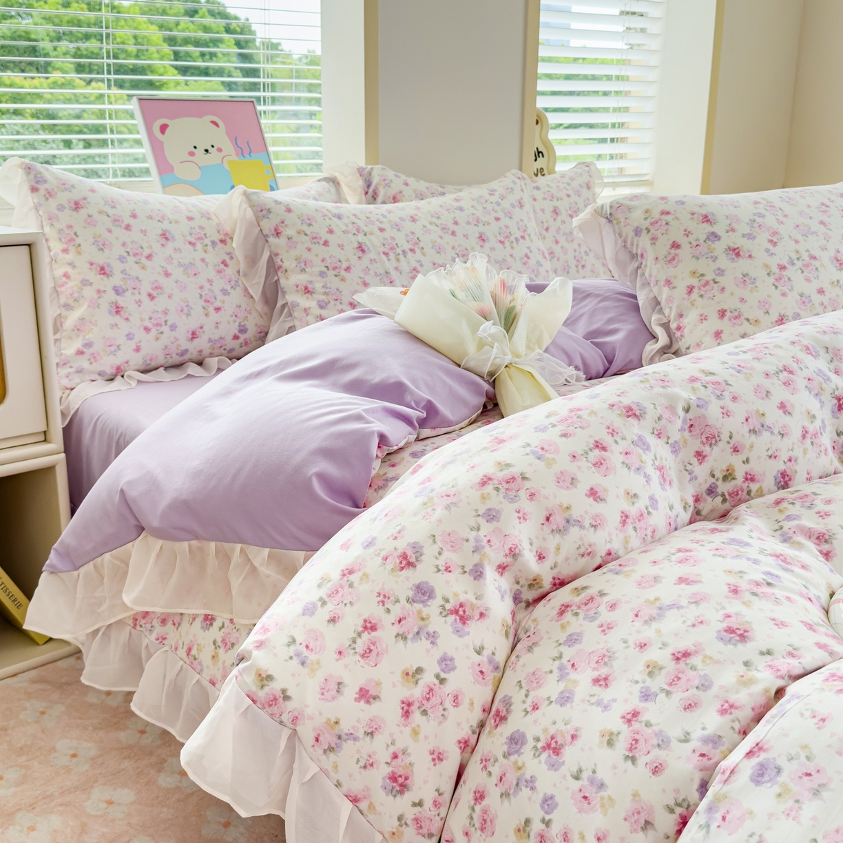 橘子家 2025新款云纱四件套 十里桃花