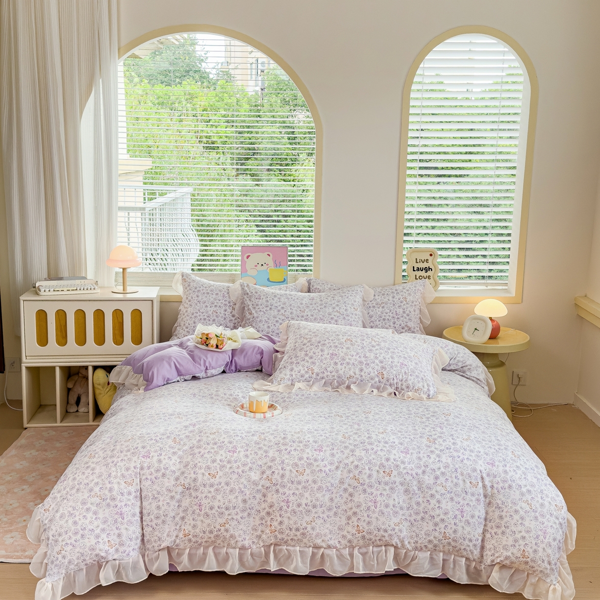 91家纺网 家纺一手货源 找家纺 橘子家 2025新款云纱四件套 星月