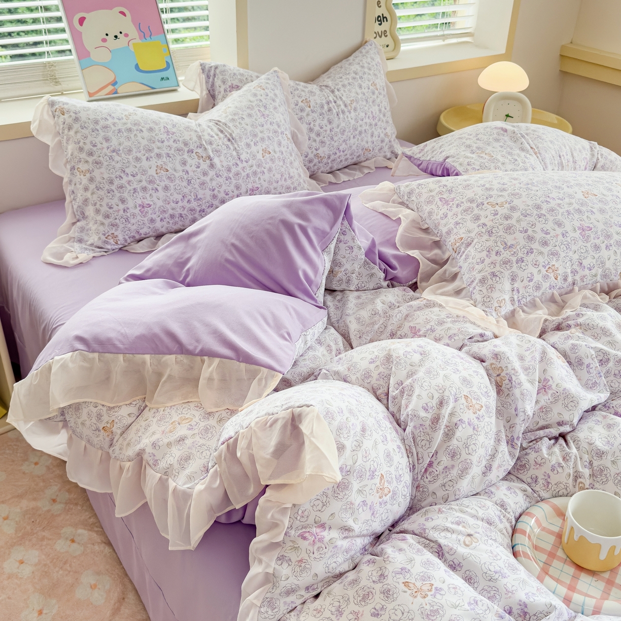 91家纺网 家纺一手货源 找家纺 橘子家 2025新款云纱四件套 星月