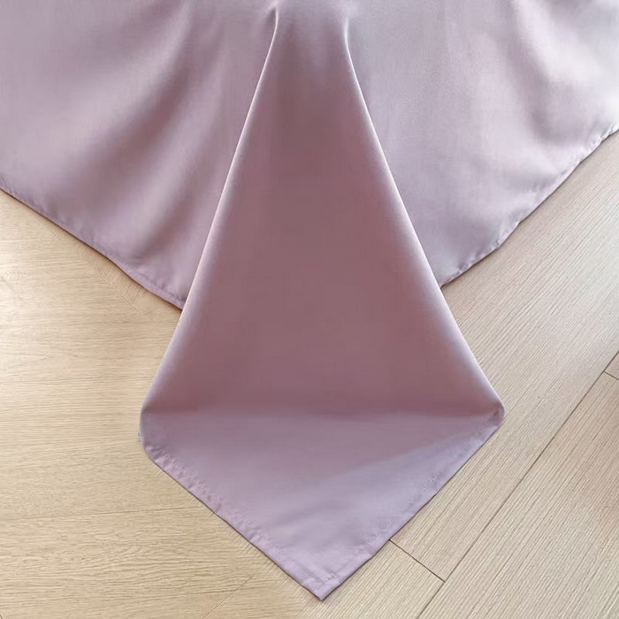 91家纺网 家纺一手货源 找家纺 易禾家纺 2025新款韩版卡通兔毛贴布绣水洗棉四件套学生宿舍三件套-炸毛小猫 炸毛小猫——雾紫