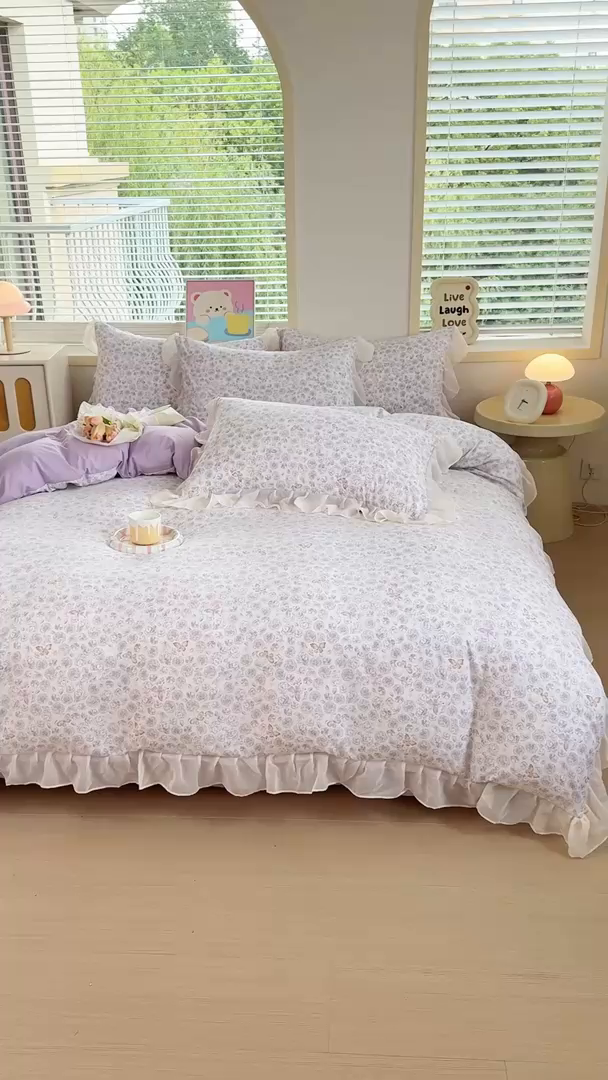 91家纺网 家纺一手货源 找家纺 橘子家 2025新款云纱四件套 星月