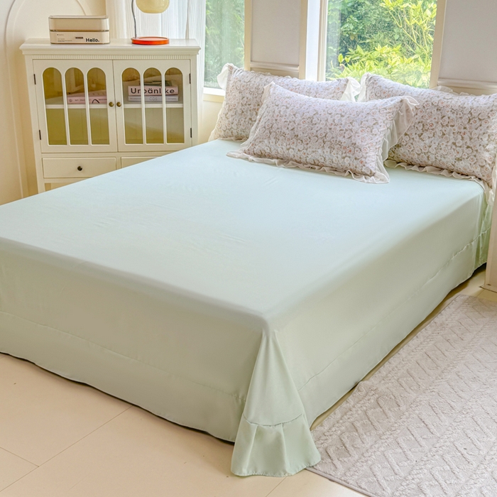 91家纺网 家纺一手货源 找家纺 橘子家 2025新款云纱四件套 花雨梦