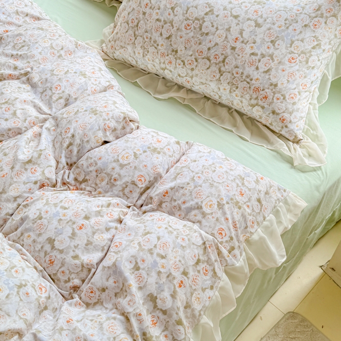 91家纺网 家纺一手货源 找家纺 橘子家 2025新款云纱四件套 花雨梦