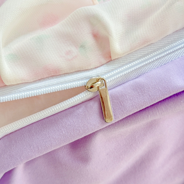 91家纺网 家纺一手货源 找家纺 橘子家 2025新款云纱四件套 甜梦