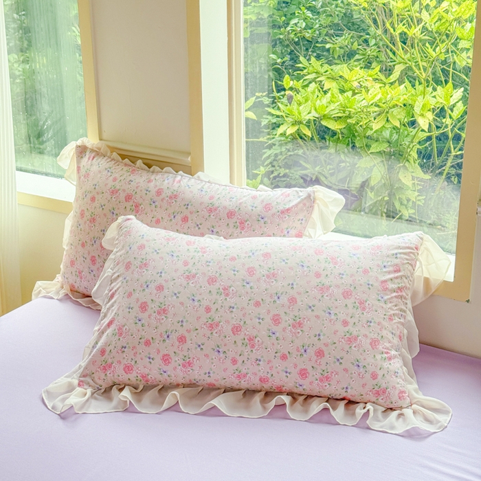 91家纺网 家纺一手货源 找家纺 橘子家 2025新款云纱四件套 甜梦