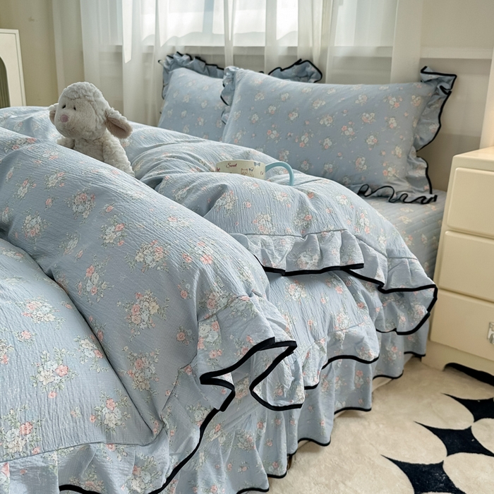 91家纺网 家纺一手货源 找家纺 （总）尚美 2025新款法式小黑边云感四件套床盖款