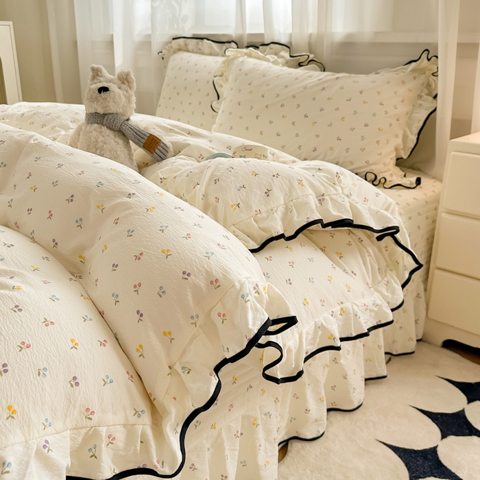 91家纺网 家纺一手货源 找家纺 （总）尚美 2025新款法式小黑边云感四件套床盖款