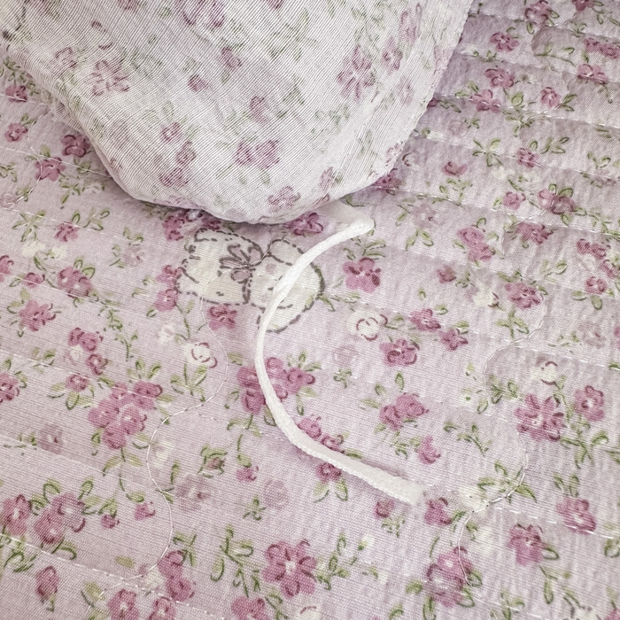 91家纺网 家纺一手货源 找家纺 尚美 2025新款法式小黑边云感四件套床盖款 可爱兔