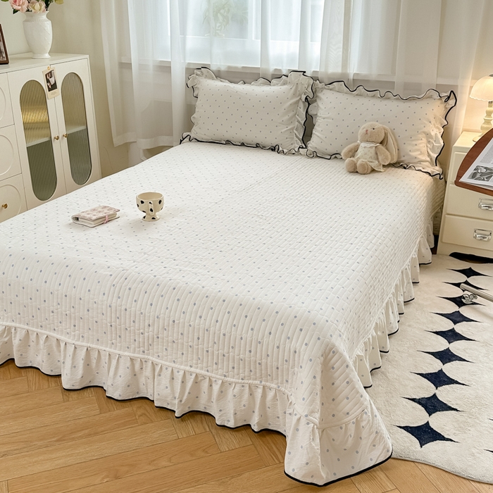 91家纺网 家纺一手货源 找家纺 尚美 2025新款法式小黑边云感四件套床盖款 兰波点