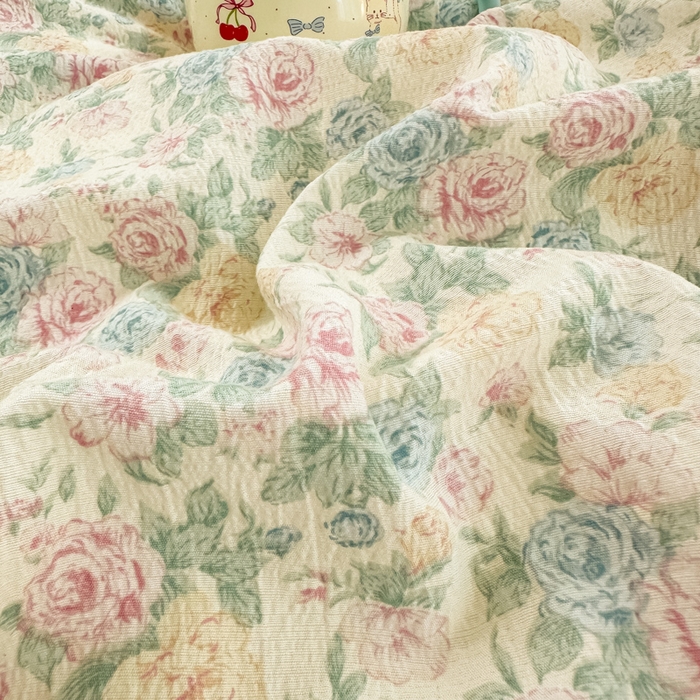 91家纺网 家纺一手货源 找家纺 尚美 2025新款法式小黑边云感四件套床盖款 玫夏