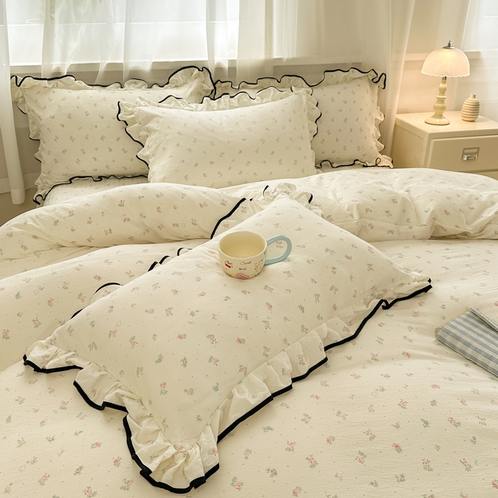 91家纺网 家纺一手货源 找家纺 尚美 2025新款法式小黑边云感四件套床盖款 清晰