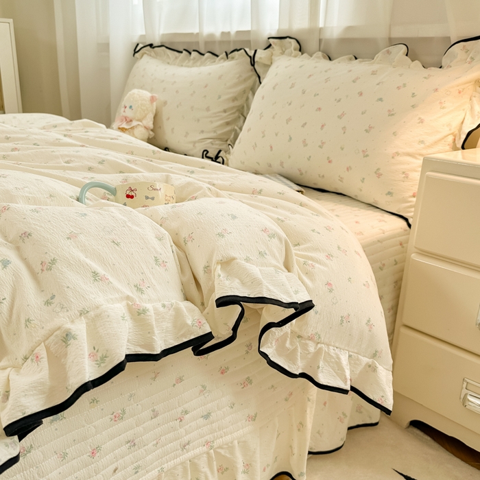 91家纺网 家纺一手货源 找家纺 尚美 2025新款法式小黑边云感四件套床盖款 清晰