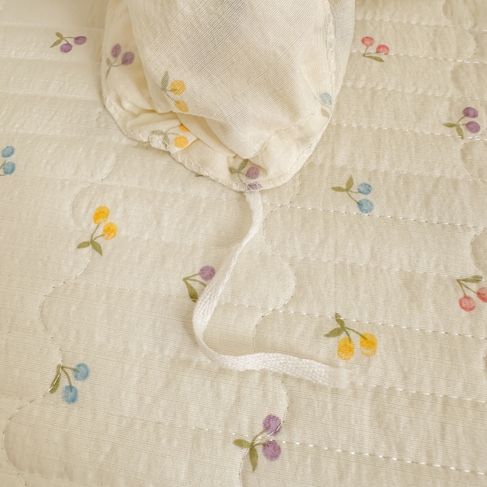 91家纺网 家纺一手货源 找家纺 尚美 2025新款法式小黑边云感四件套床盖款 樱桃