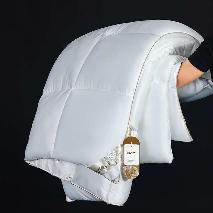 91家纺网 家纺一手货源 找家纺 2025新款加厚羽丝绒被子酒店被芯被子白丝绒棉被空调被（提供买家秀） 暖白色
