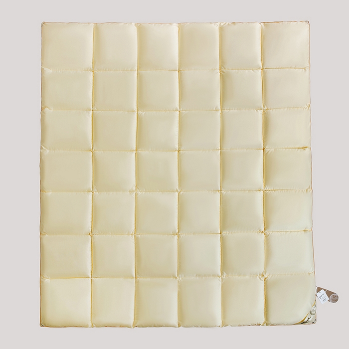 91家纺网 家纺一手货源 找家纺 2025新款加厚羽丝绒被子酒店被芯被子白丝绒棉被空调被（提供买家秀） 暖米色